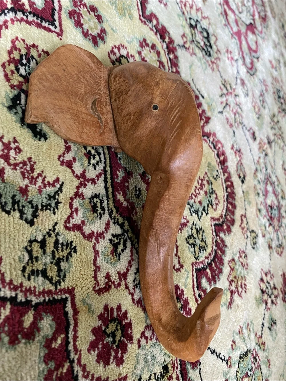 Vintage Hand-Carved Wooden Elephant Hooks